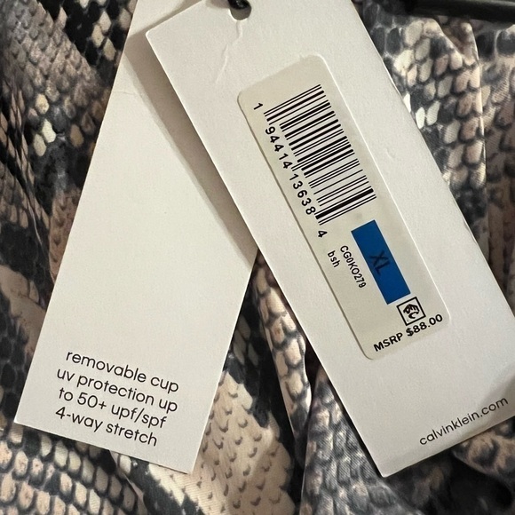 Calvin Klein Women’s Snake Blouson Tankini Top Swimsuit - Picture 6 of 11